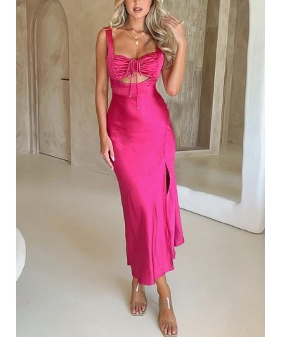 Women Y2k Square Neck Lace Trim Long Dress Low Cut Sleeveless Bustier Midi Dress Going Out Spaghetti Strap Sundress P-rose Re...