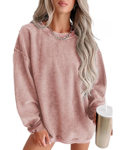 Women's Casual Sweatshirts Long Sleeve Crewneck Pullover Tops Fashion Hoodies Outfits Solid D-blank Pink $17.35 Hoodies & Swe...