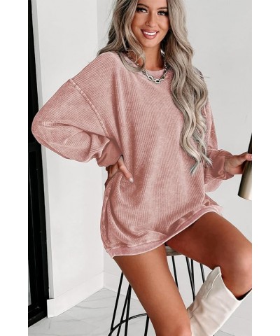 Women's Casual Sweatshirts Long Sleeve Crewneck Pullover Tops Fashion Hoodies Outfits Solid D-blank Pink $17.35 Hoodies & Swe...