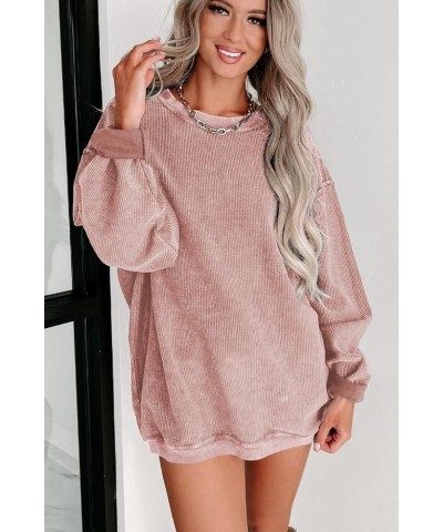 Women's Casual Sweatshirts Long Sleeve Crewneck Pullover Tops Fashion Hoodies Outfits Solid D-blank Pink $17.35 Hoodies & Swe...