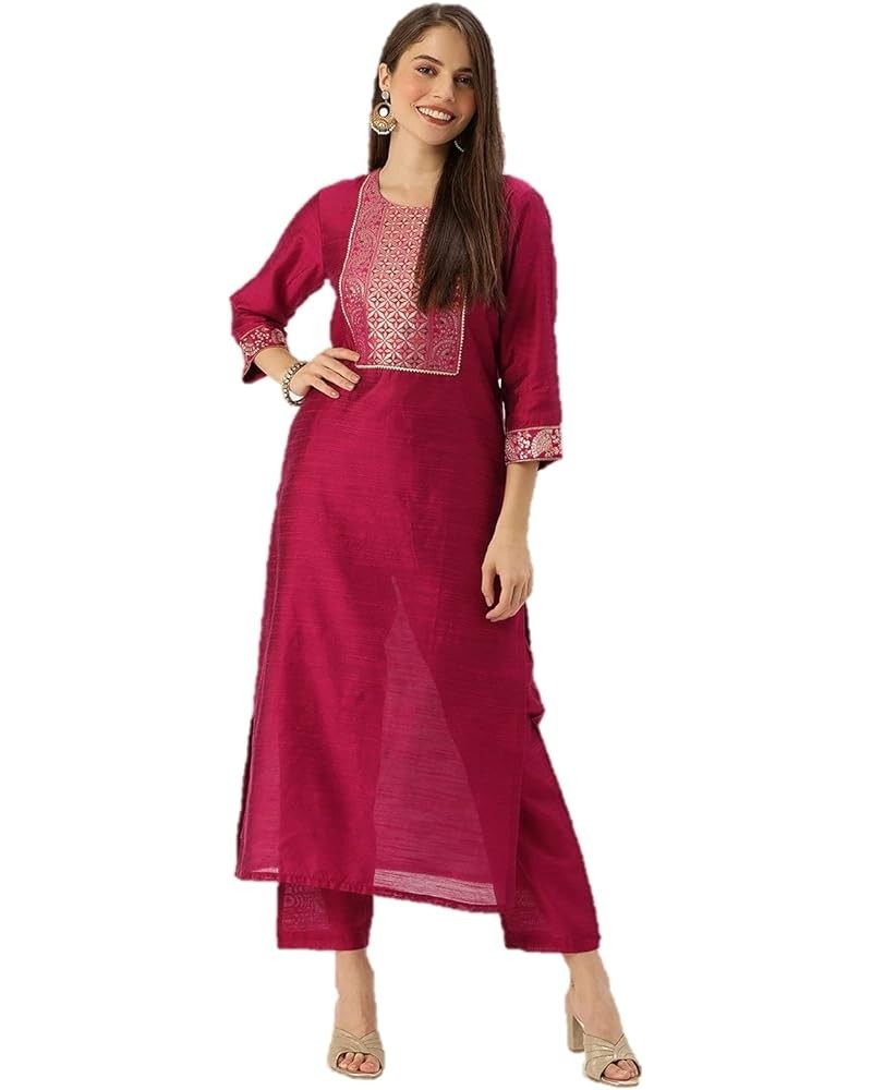 kurta set for women wedding Party Wear Indian style kurti set for women ready to wear Red-4 $31.02 Tops