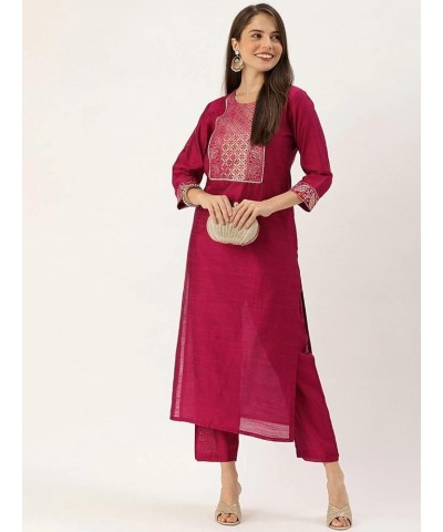 kurta set for women wedding Party Wear Indian style kurti set for women ready to wear Red-4 $31.02 Tops