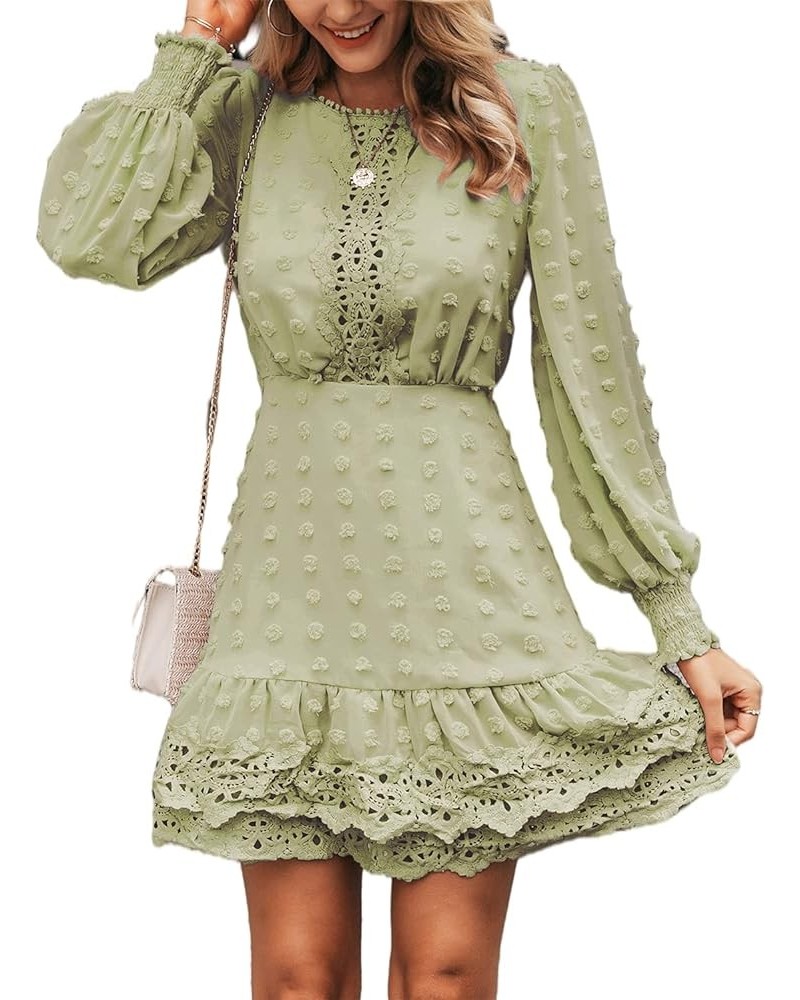 Women's Tied Waist Floral Mini Dress Summer Sleeveless Flowy Dress Green $18.49 Dresses