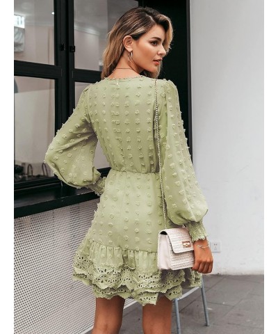 Women's Tied Waist Floral Mini Dress Summer Sleeveless Flowy Dress Green $18.49 Dresses