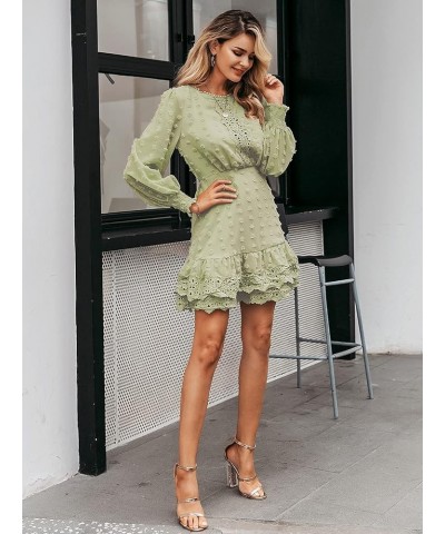 Women's Tied Waist Floral Mini Dress Summer Sleeveless Flowy Dress Green $18.49 Dresses