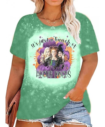 Plus Size Hocus Pocus Tshirt Women Halloween Bleached Shirt Sanderson Sisters Graphic Tees Short Sleeve Fall Tops Green $7.79...