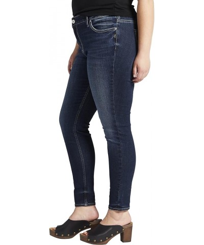 Women's Plus Size Elyse Mid Rise Skinny Jeans Dark Wash Eae432 $34.39 Jeans