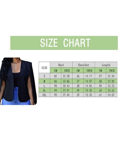 Blazer for Women Loose Cloak Cape Blazer Split Sleeve Open Front Lightweight Office Jacket Workwear Trench Outwear 02khaki $1...