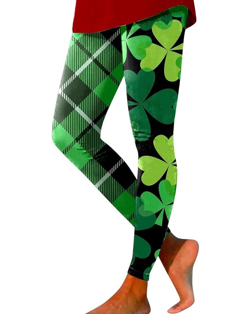 St Patricks Day Leggings for Women Shamrock Trousers Butt Lift Tummy Control Lucky Clover Yoga Pants 9033-jsxrthd-k-black $10...