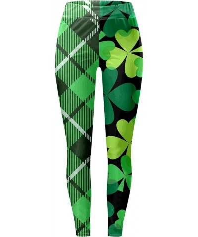 St Patricks Day Leggings for Women Shamrock Trousers Butt Lift Tummy Control Lucky Clover Yoga Pants 9033-jsxrthd-k-black $10...