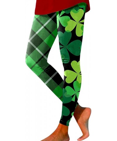 St Patricks Day Leggings for Women Shamrock Trousers Butt Lift Tummy Control Lucky Clover Yoga Pants 9033-jsxrthd-k-black $10...