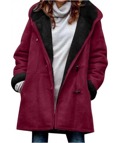 Oversized Winter Warm Coats For Women 2023 Sherpa Fleece Lined Jacket with Hood Parka Faux Suede Outerwear A06-hot Pink $7.94...