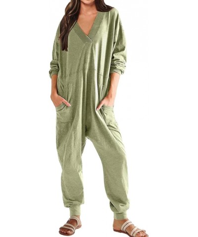 Women's Casual Loose Jumpsuits V Neck Rompers Baggy Overalls Long/Sleeveless Lounge Pajamas Onesie Jumpers Pockets 06 $19.51 ...