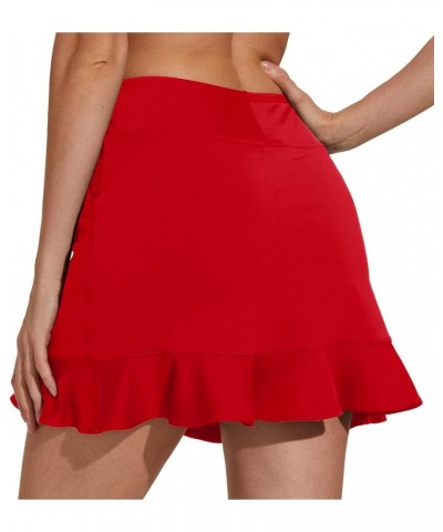 Tennis Skirt with Shorts Golf Skorts for Women Dressy Pickleball Skort Golf Outfits Clothes Athletic Skorts Red $14.30 Skirts