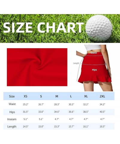 Tennis Skirt with Shorts Golf Skorts for Women Dressy Pickleball Skort Golf Outfits Clothes Athletic Skorts Red $14.30 Skirts