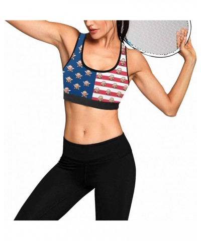 Custom Boyfriend Face Photo Lips Kiss Women's Sports Bra Flag $8.61 Lingerie