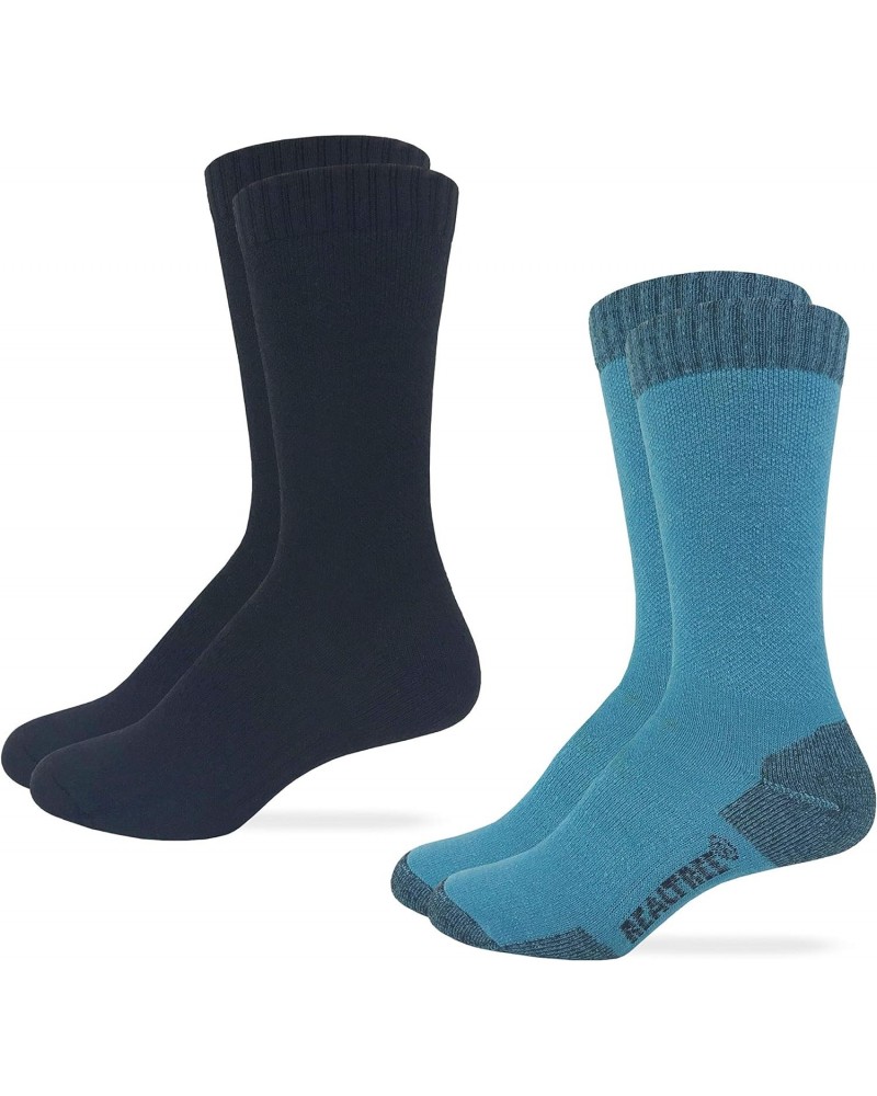 Womens Merino Wool Full Cushion Crew Socks 2 Pair Pack (Teal, Women's Shoe Size 6-9 - Sock Size Medium) $8.66 Activewear