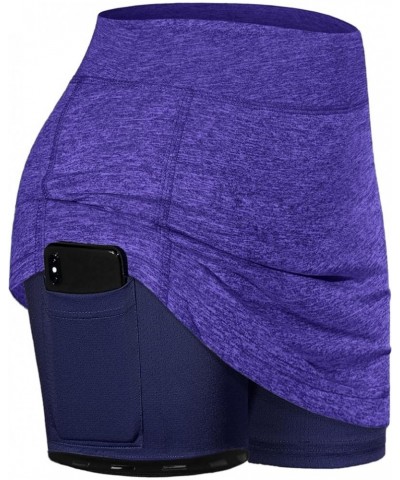 Liner Non-Slip Belt Golf Skorts Skirts for Women with Pocket XS-2XL Purple 2 Non-slip Belt $13.49 Activewear