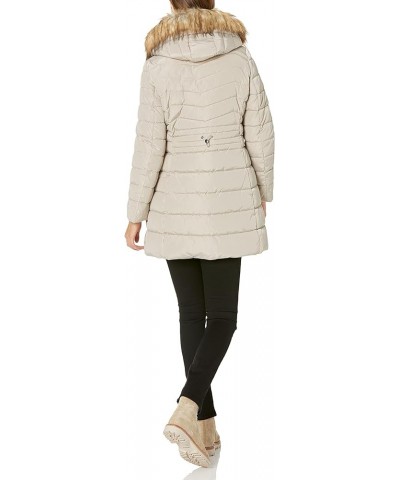 Women's Puffer Jacket with Detachable Faux Fur Hood and Large Collar Shell $55.92 Jackets