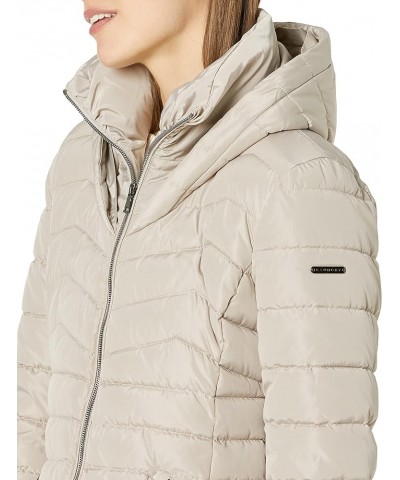 Women's Puffer Jacket with Detachable Faux Fur Hood and Large Collar Shell $55.92 Jackets