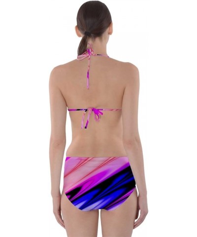 Womens Stripes Chervon Athletic One Piece Swimsuit Pink Beams $11.04 Swimsuits