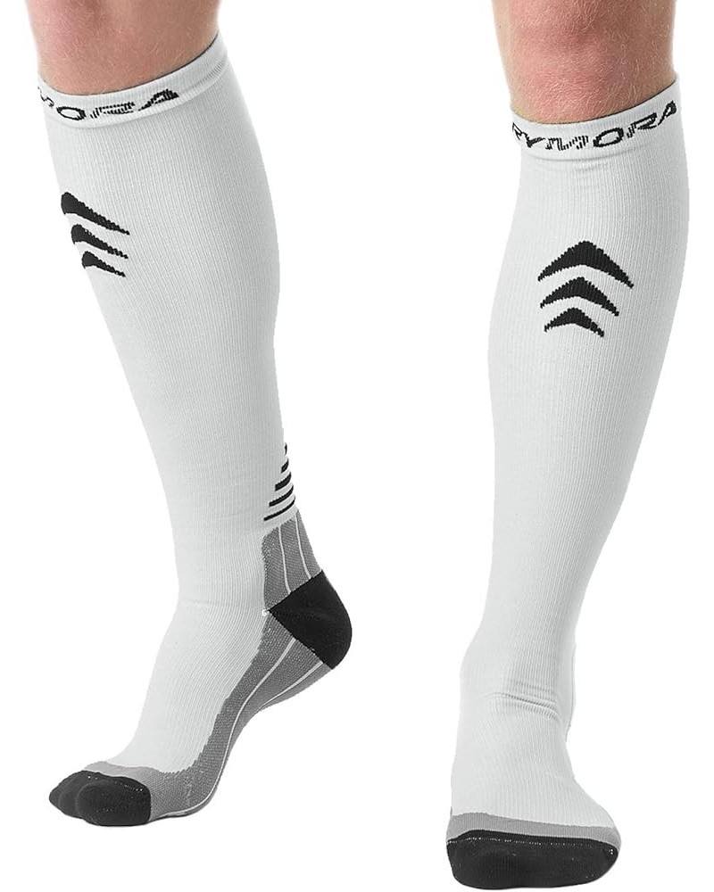 Compression Socks for Women & Men Circulation - Running, Work, Pregnancy White $9.56 Activewear