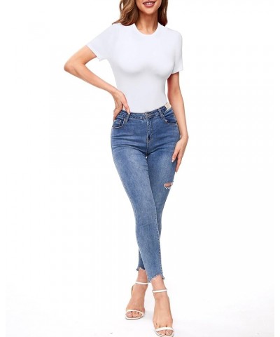 Womens Long Sleeve Crewneck Slim fit T Shirts Sexy Cute Dressy Casual Fall Basic Tops Tee Tshirt Blouse 2white $13.19 T-Shirts