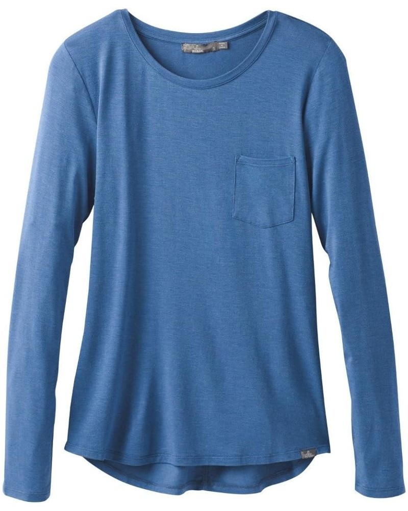 womens Foundation Long Sleeve Crew Neck Top Sunbleached Blue Heather $22.92 Activewear