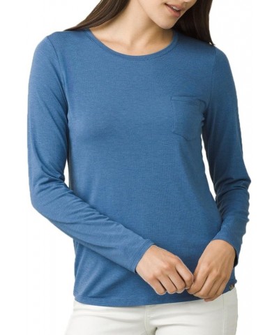 womens Foundation Long Sleeve Crew Neck Top Sunbleached Blue Heather $22.92 Activewear