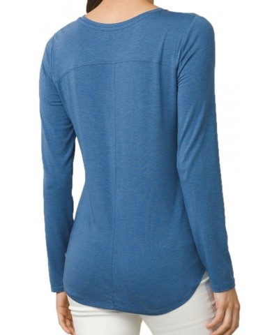 womens Foundation Long Sleeve Crew Neck Top Sunbleached Blue Heather $22.92 Activewear