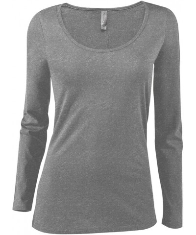 Women's Long Sleeve Scoop Neck Tee Graphite Heather $8.55 T-Shirts