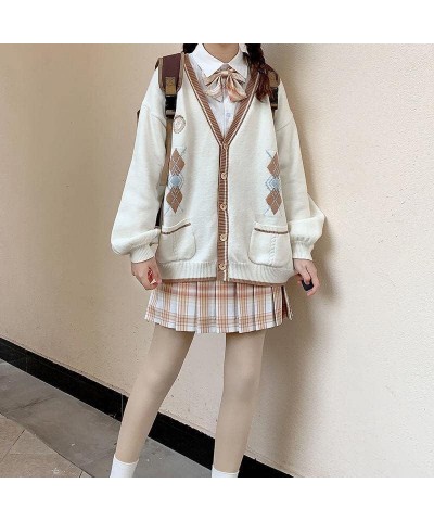 Preppy Aesthetic Clothes for Teen Girls Cute Cardigan Kawaii Cardigan JK Uniform Knit Sweater Cute School Cosplay Sweater B B...