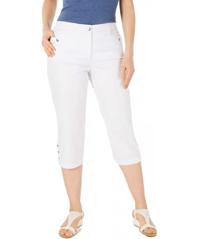 Petite Button-Hem Capri Pants Bright White $11.48 Pants