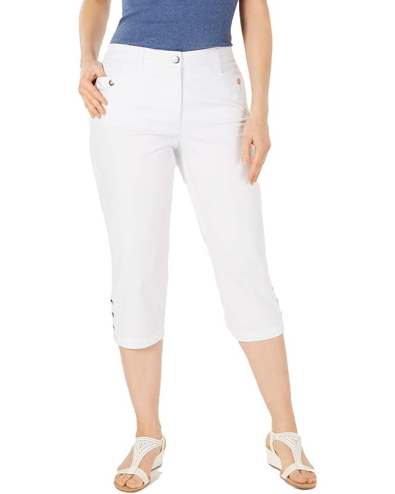 Petite Button-Hem Capri Pants Bright White $11.48 Pants