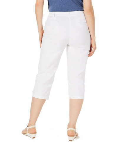 Petite Button-Hem Capri Pants Bright White $11.48 Pants