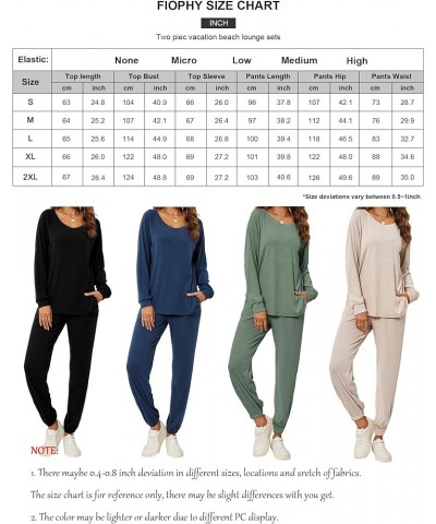 Women's 2 Piece Outfits Lounge Sets Long Sleeve Tops and Jogger Sweatpants Sweats Track Suits Loungewear Pajama Sets Black $2...