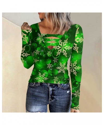 Womens Tops Ribbed Knit Shirts Criss Cross Neck Dressy Casual Flower Print Plus Size Tunics S334-dark Green $10.59 Tops