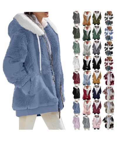 Womens Winter Coats 2023 Fashion Fleece Lined Sherap Jacket Cozy Warm Lightweight Hoodies Plush Thick Plus Size Tops 1a-light...