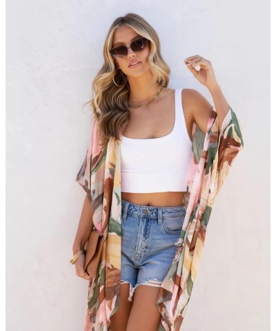 Kimonos for Women Floral Beach Cover Up Loose Swimsuit Bathing Suit Coverup Cardigan for Summer Swimwear Cay Depression $15.8...