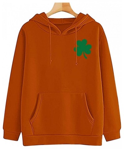 St Patricks Day Sweatshirt Women Cheers Fckers St Patricks Day Hoodie Long Sleeve Clover Pullover Irish Tops 25orange St Patr...