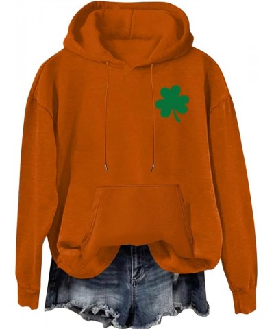 St Patricks Day Sweatshirt Women Cheers Fckers St Patricks Day Hoodie Long Sleeve Clover Pullover Irish Tops 25orange St Patr...