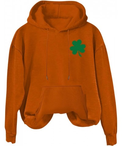 St Patricks Day Sweatshirt Women Cheers Fckers St Patricks Day Hoodie Long Sleeve Clover Pullover Irish Tops 25orange St Patr...