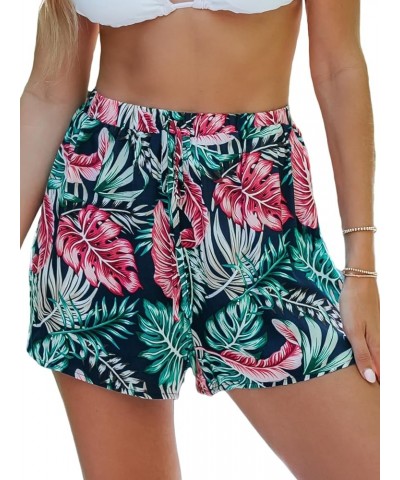 Women's Shorts Casual Self Tie Mini Short Floral Fashion Summer 2024 Navy Floral 2 $14.97 Shorts