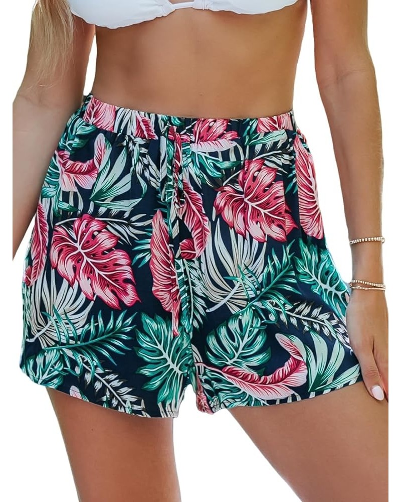 Women's Shorts Casual Self Tie Mini Short Floral Fashion Summer 2024 Navy Floral 2 $14.97 Shorts