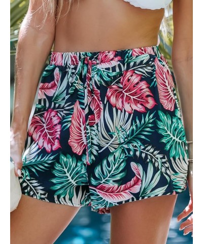 Women's Shorts Casual Self Tie Mini Short Floral Fashion Summer 2024 Navy Floral 2 $14.97 Shorts