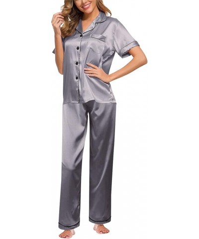 Pajamas for Women Shorts Set With Robe Womens Pajama Sets Sexy Plus Size Valentines Lingerie for Women Silver-b $9.51 Sleep &...