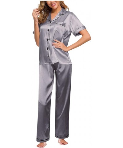 Pajamas for Women Shorts Set With Robe Womens Pajama Sets Sexy Plus Size Valentines Lingerie for Women Silver-b $9.51 Sleep &...