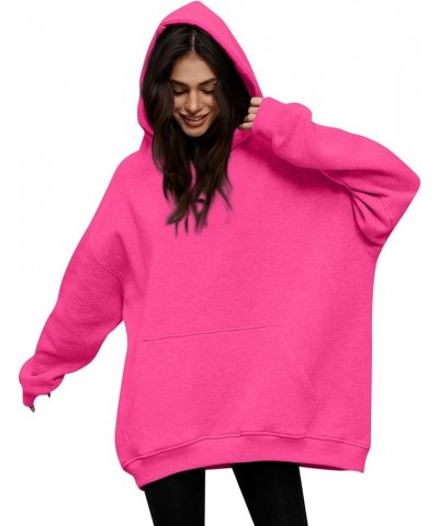 Womens Oversized Hoodies 2023 Solid Color Long Sleeve Drawstring Mid-Length Pullover Trendy Casual Sweatshirts With Pockets H...