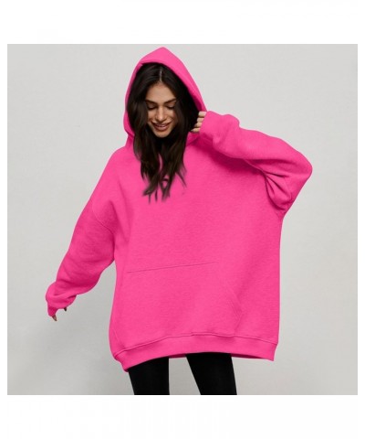 Womens Oversized Hoodies 2023 Solid Color Long Sleeve Drawstring Mid-Length Pullover Trendy Casual Sweatshirts With Pockets H...