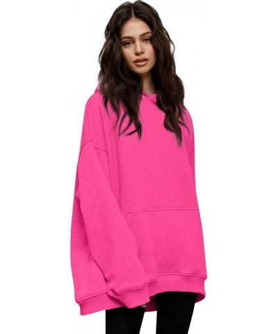 Womens Oversized Hoodies 2023 Solid Color Long Sleeve Drawstring Mid-Length Pullover Trendy Casual Sweatshirts With Pockets H...